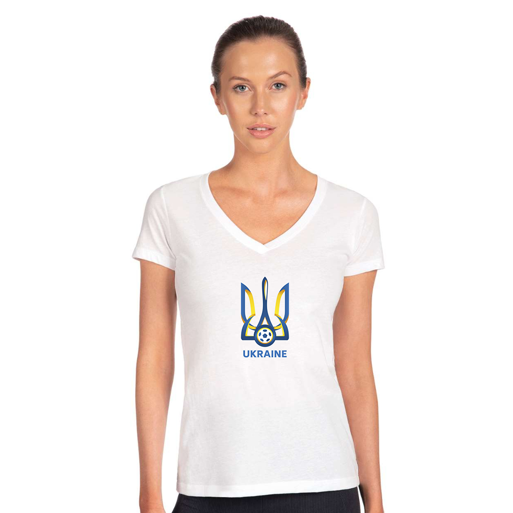 Women's Ukraine National Football Soccer Team  Next Level V-Neck T-Shirt
