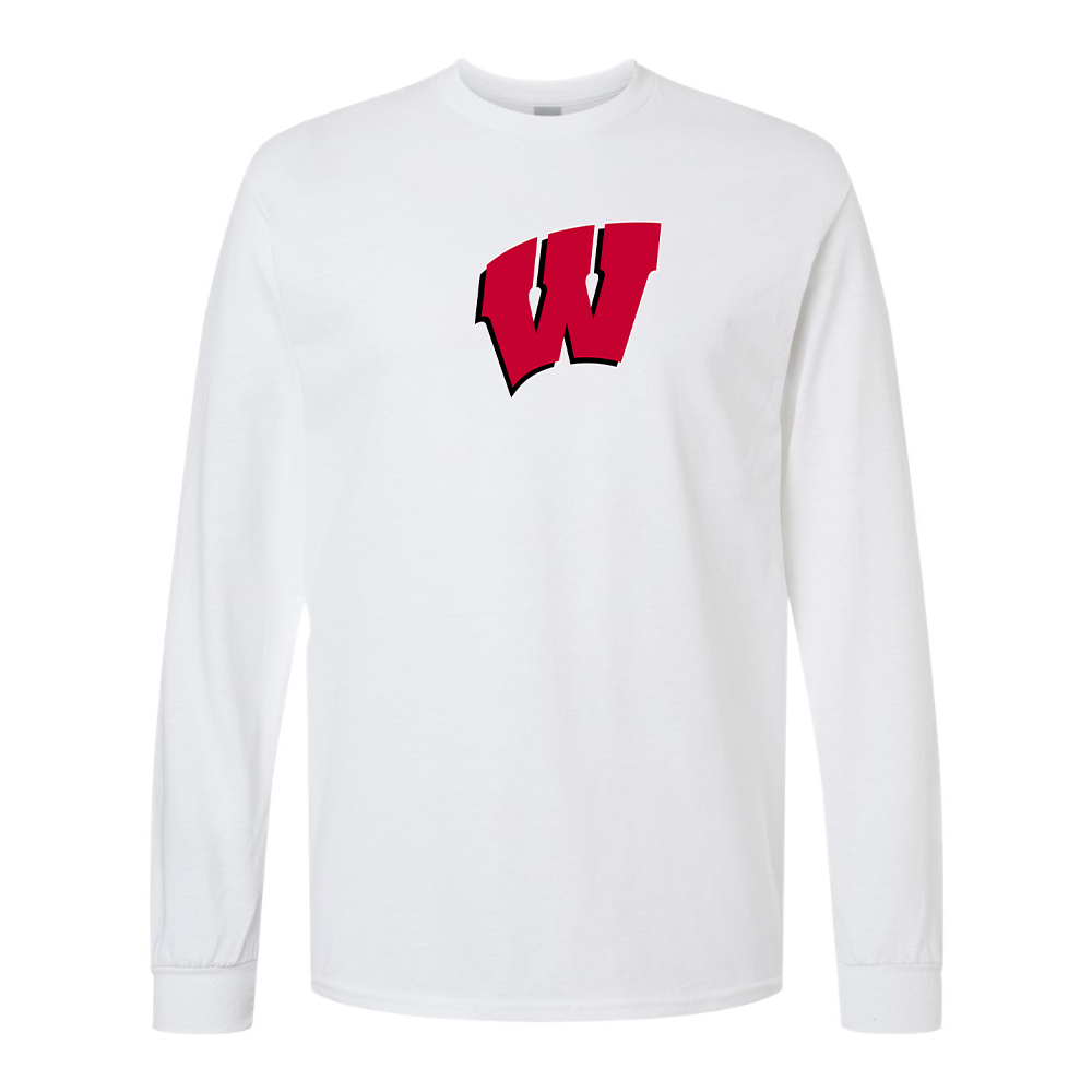 Men's Wisconsin Badgers Gildan Heavy Cotton Long Sleeve T-Shirt