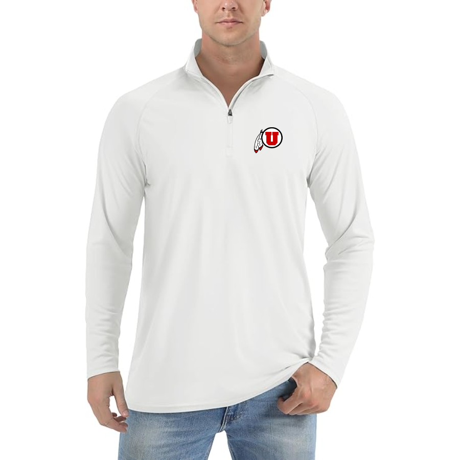 Men's Utah Utes Lightweight Quarter-Zip Athletic Shirt Long Sleeve Performance