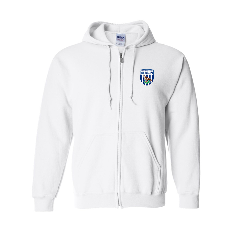 Men's West Bromwich Albion Soccer Gildan  Heavy Blend Full Zip Hooded Sweatshirt