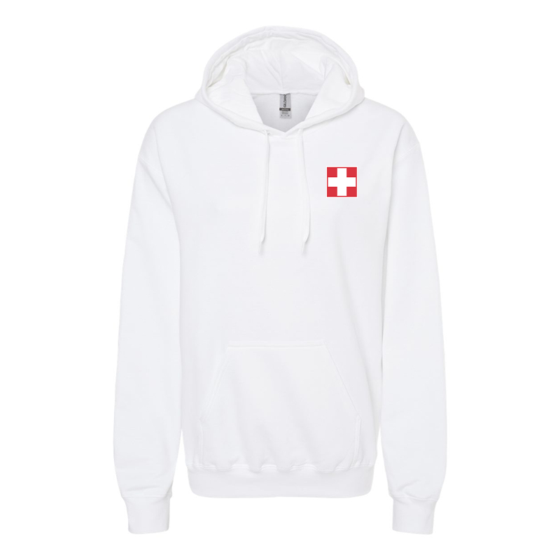 Men's  Switzerland National Football Soccer Team  Softstyle Midweight Hooded Sweatshirt