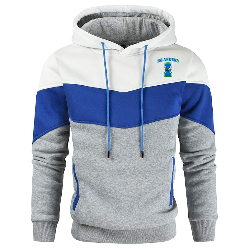 Men's  Texas AM CC Islanders  Gesean  Novelty Color Block Pullover Fleece Hoodie Long Sleeve Casual