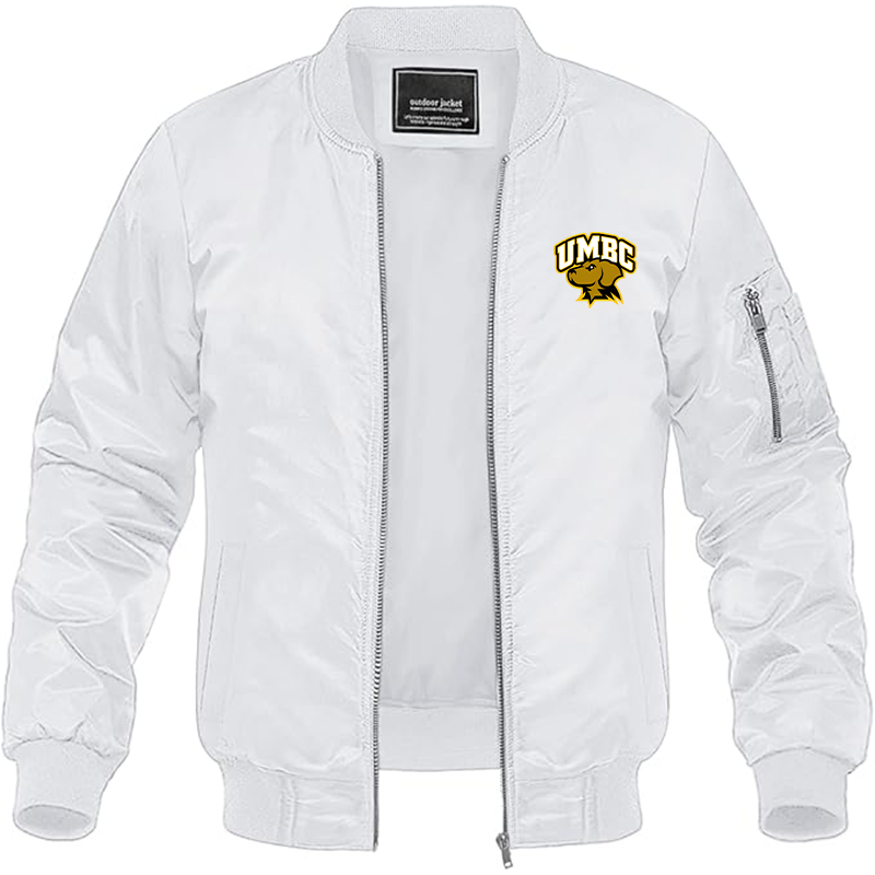 Men's UMBC Retrievers Lightweight Bomber Jacket Windbreaker Softshell Varsity Jacket Coat