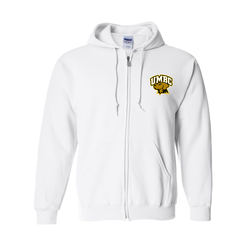 Men's UMBC Retrievers Gildan  Heavy Blend Full Zip Hooded Sweatshirt