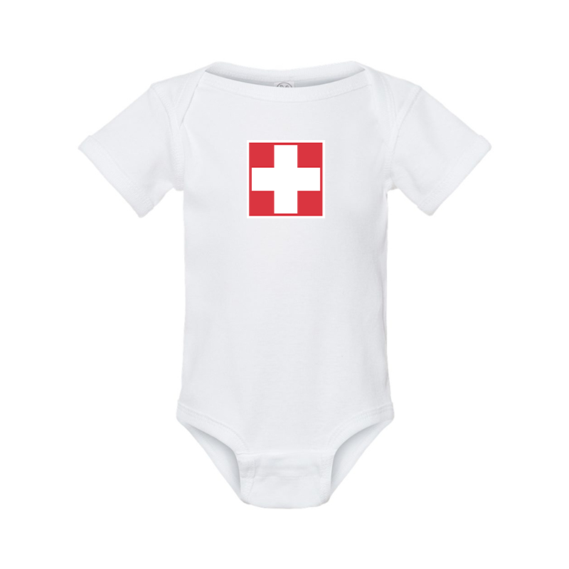 Switzerland National Football Soccer Team Rabbit Skins Infant Baby Rib Bodysuit