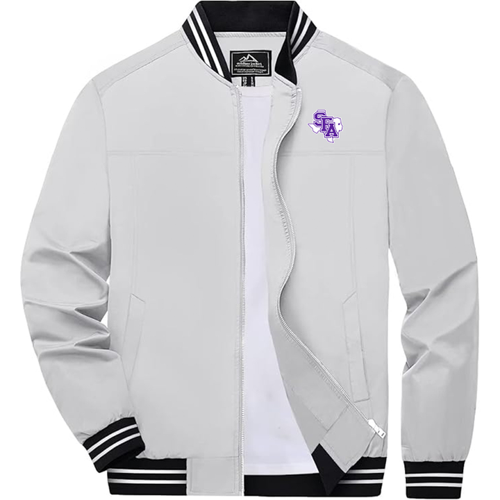 Men's  Stephen F. Austin Lumberjacks  Zip-Up Bomber Jacket  Ribbed Collar and Cuffs Outerwear