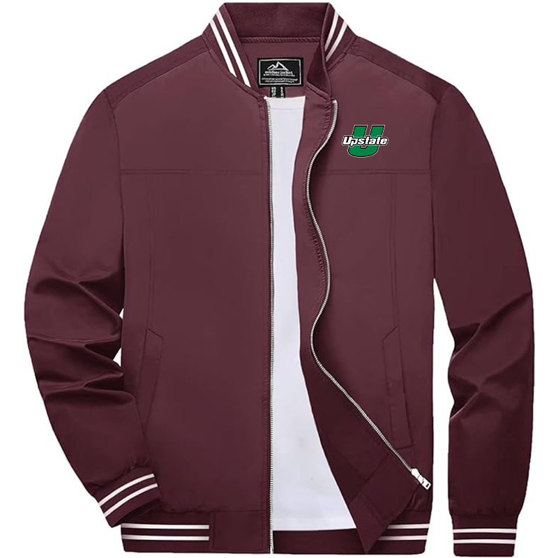 Men's  USC Upstate Spartans Zip-Up Bomber Jacket Ribbed Collar and Cuffs Outerwear
