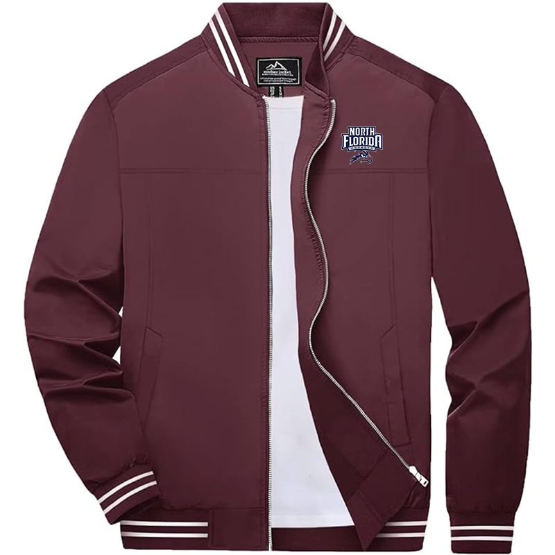 Men's  UNF Ospreys Zip-Up Bomber Jacket Ribbed Collar and Cuffs Outerwear