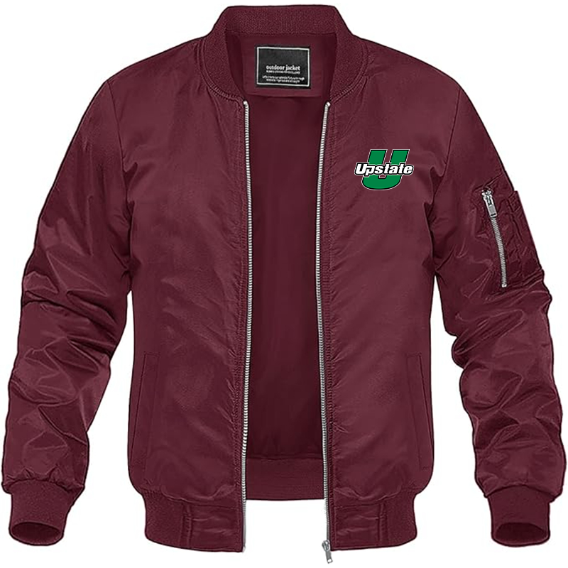 Men's  USC Upstate Spartans Lightweight Bomber Jacket Windbreaker Softshell Varsity Jacket Coat