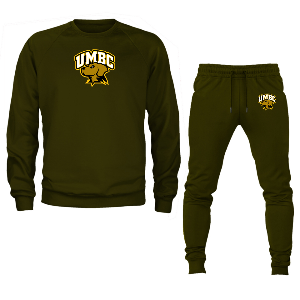Men's UMBC Retrievers Crewneck Sweatshirt Joggers Suit