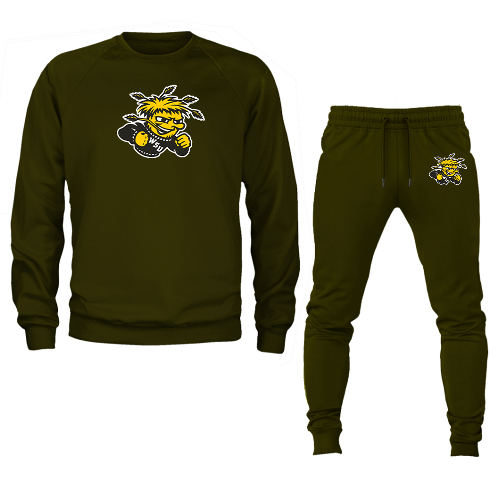 Men's Wichita State Shockers  Crewneck Sweatshirt Joggers Suit