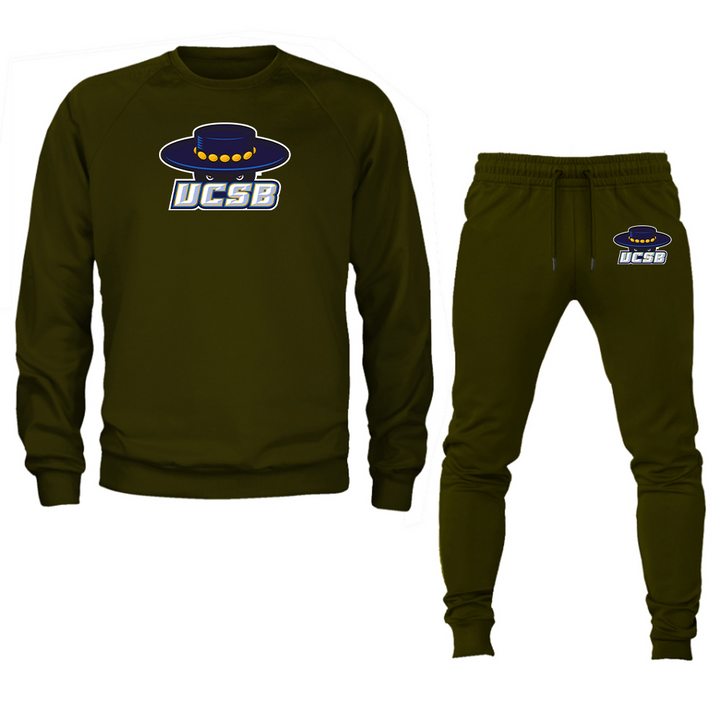 Men's UCSB Gauchos Crewneck Sweatshirt Joggers Suit