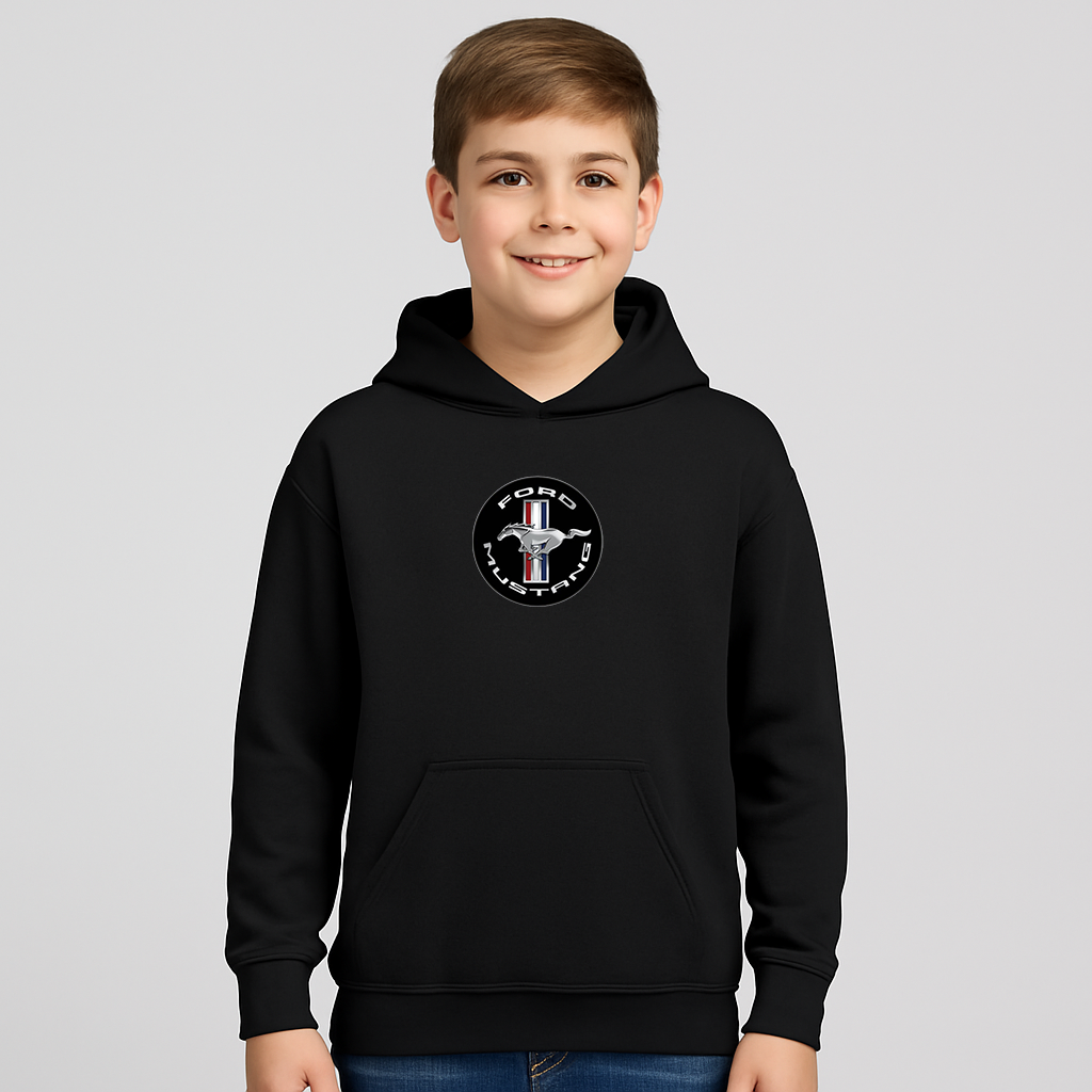 Youth Kids Ford Mustang Motorsport Car Pullover Hoodie