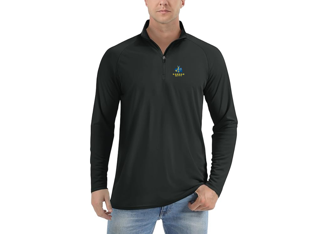 Men's UMKC Kangaroos Lightweight Quarter-Zip Athletic Shirt Long Sleeve Polyester Wear