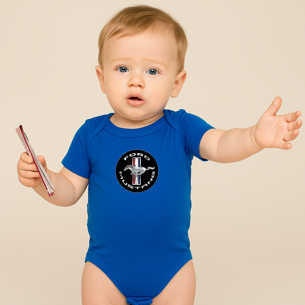 Ford Mustang Motorsport Car Baby Romper Onesie