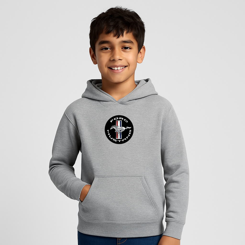 Youth Kids Ford Mustang Motorsport Car Pullover Hoodie