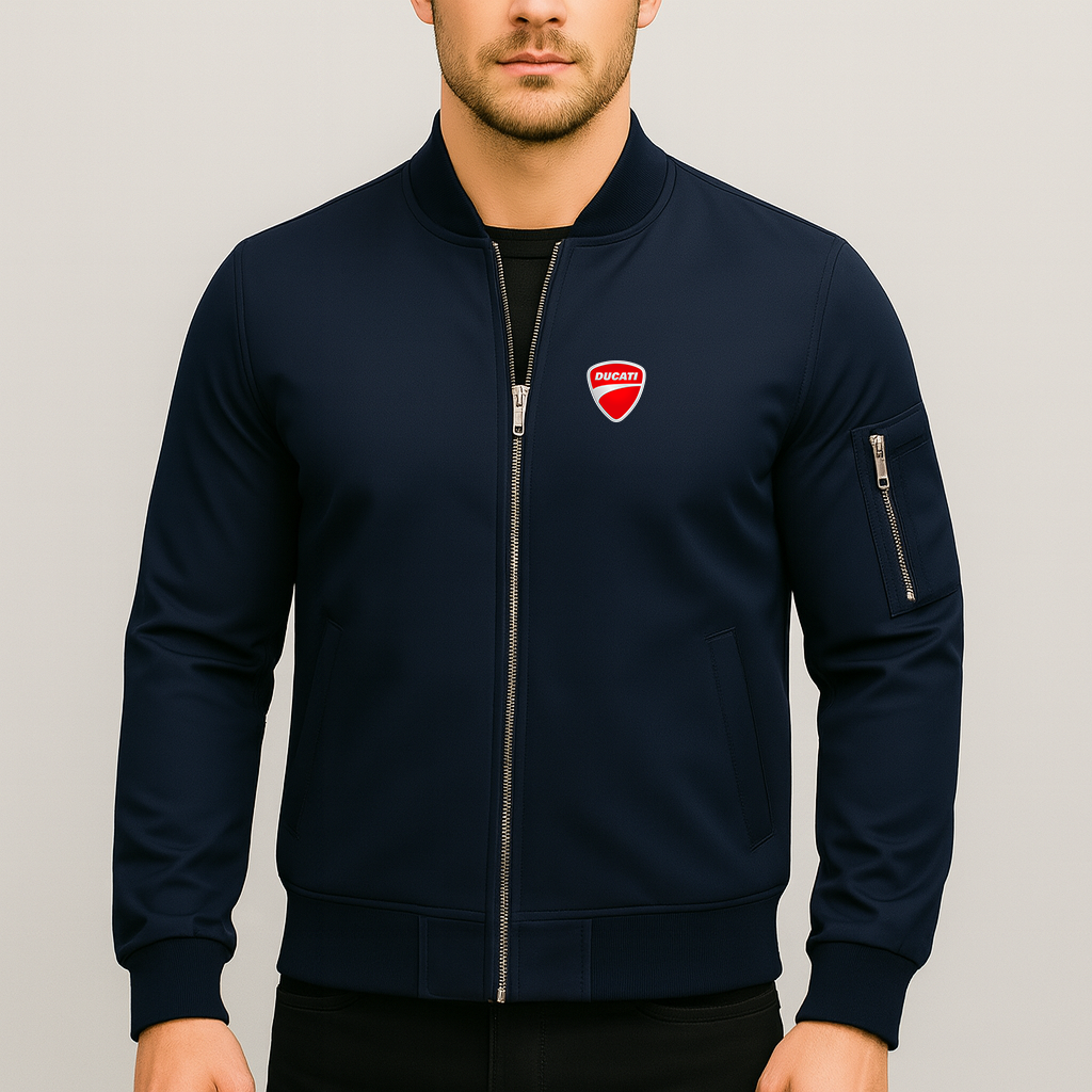Men’s Ducati Motorcycle Lightweight Bomber Jacket Windbreaker Softshell Varsity Jacket Coat