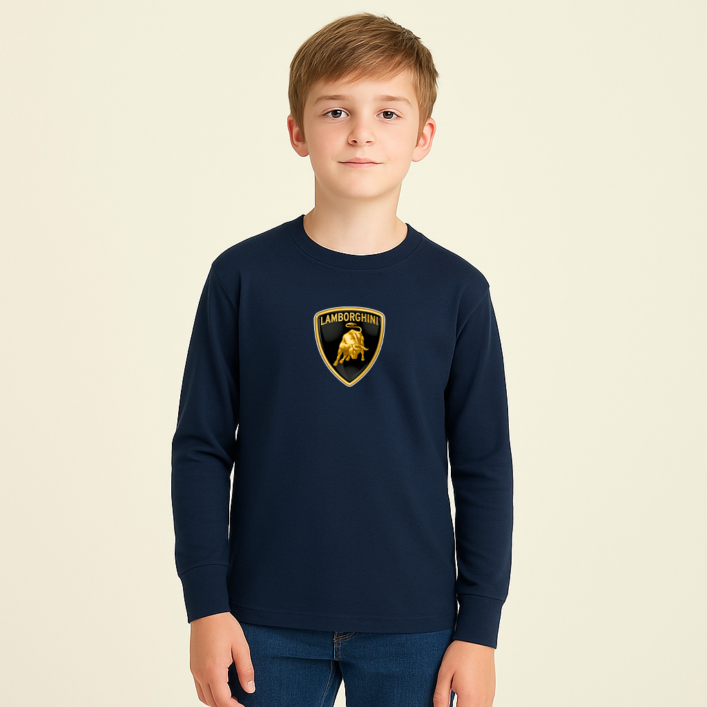 Youth Kids Lamborghini Car Long Sleeve T-Shirt