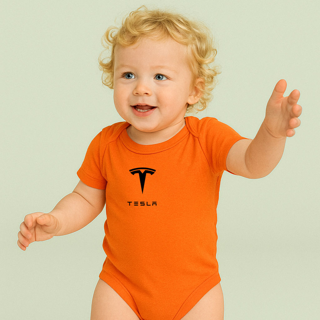 Tesla Motorsports Car Baby Romper Onesie