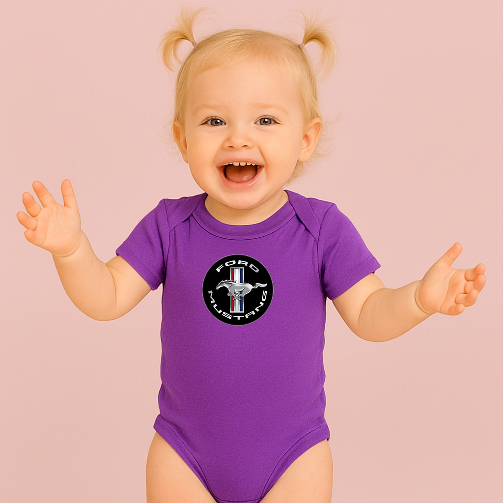 Ford Mustang Motorsport Car Baby Romper Onesie