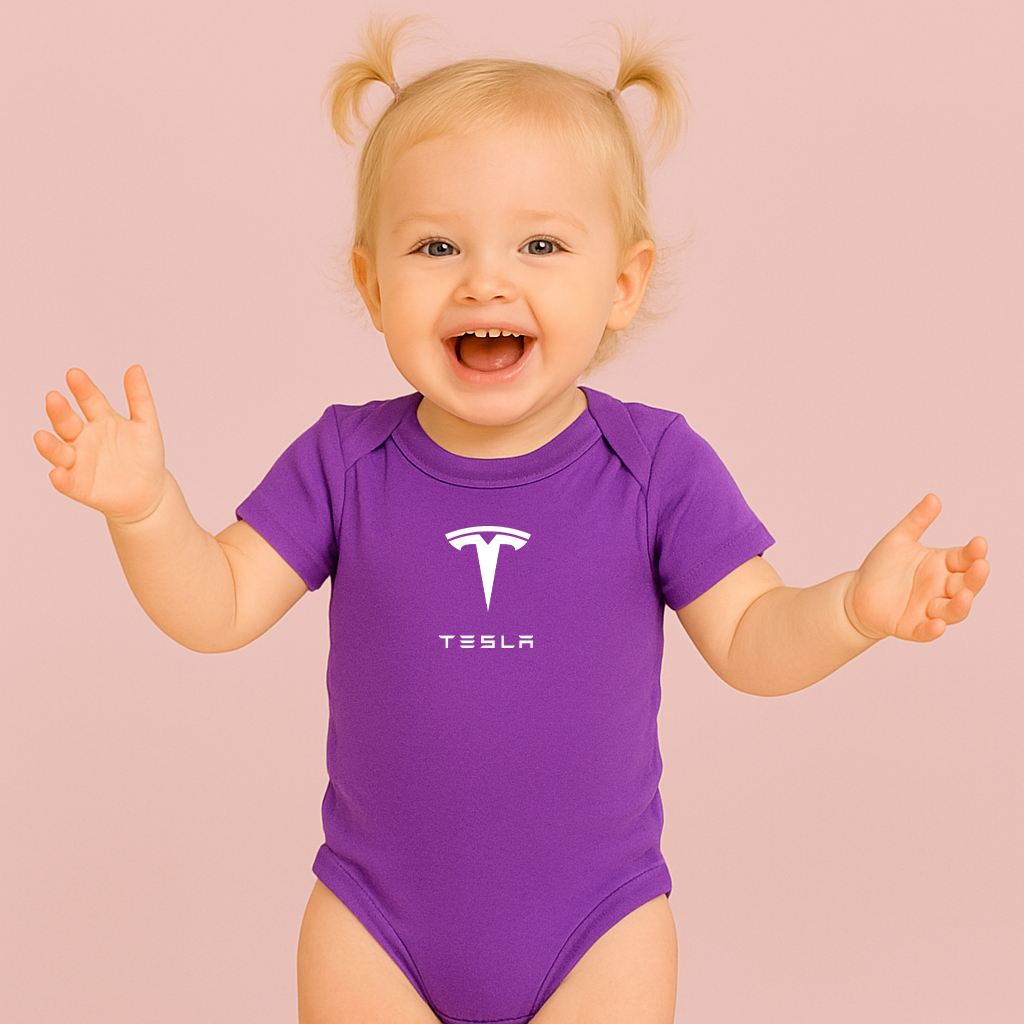 Tesla Motorsports Car Baby Romper Onesie