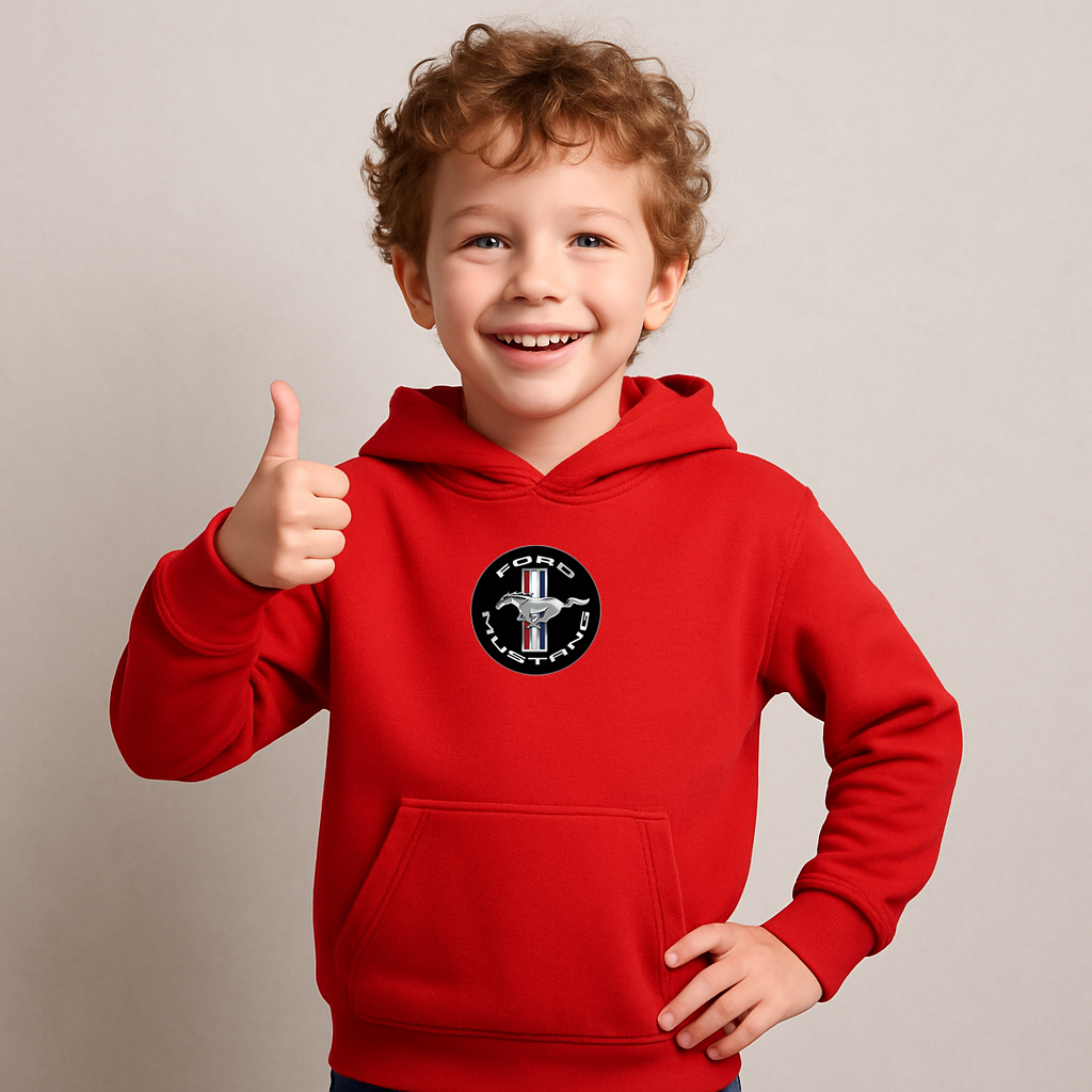 Youth Kids Ford Mustang Motorsport Car Pullover Hoodie
