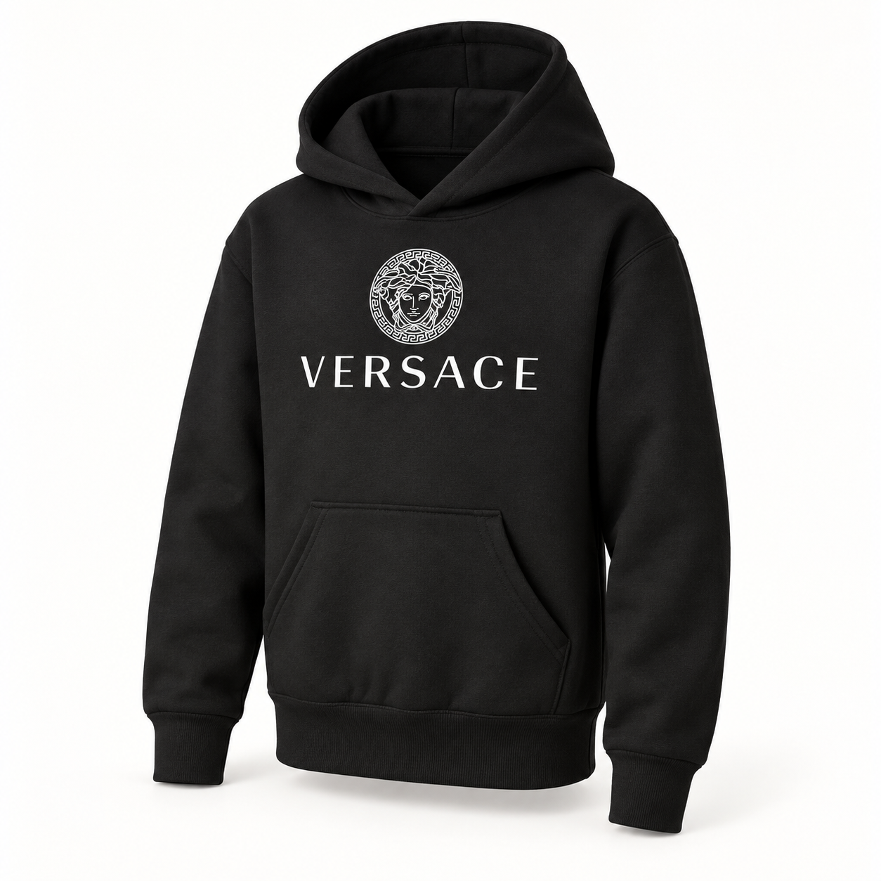 Youth Kids Versace Pullover Hoodie | Color: Black | View 1