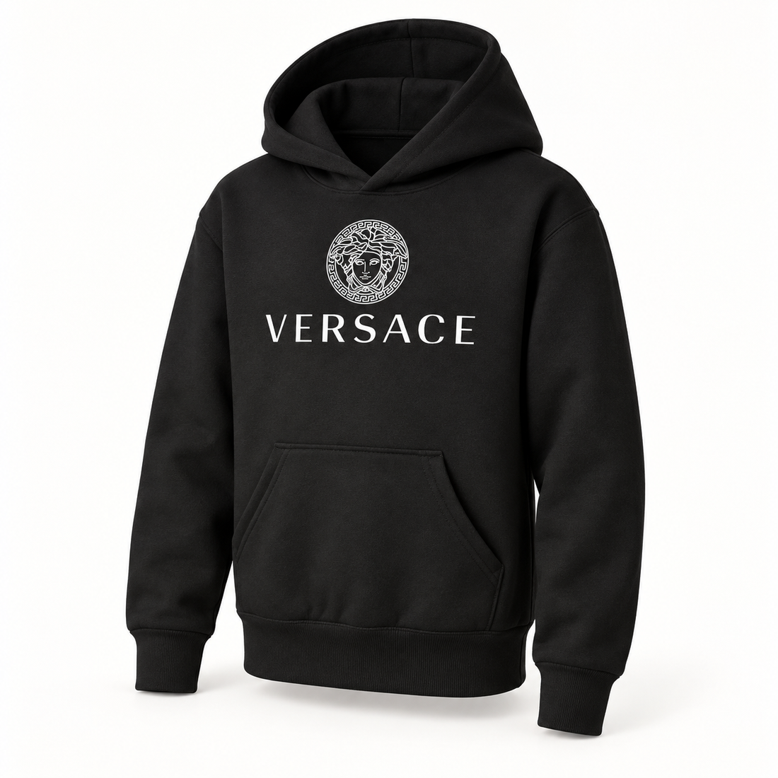 Youth Kids Versace Pullover Hoodie | Color: Black | View 1