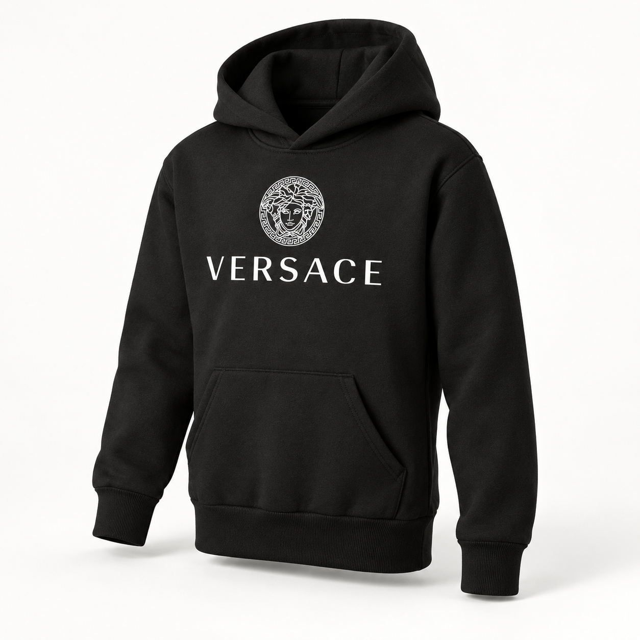 Youth Kids Versace Pullover Hoodie | Color: Black | View 2