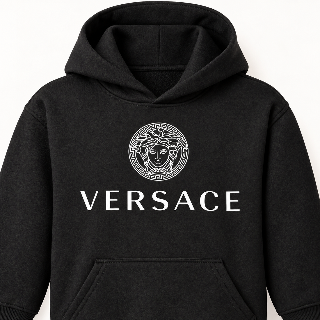 Youth Kids Versace Pullover Hoodie | Color: Black | View 3