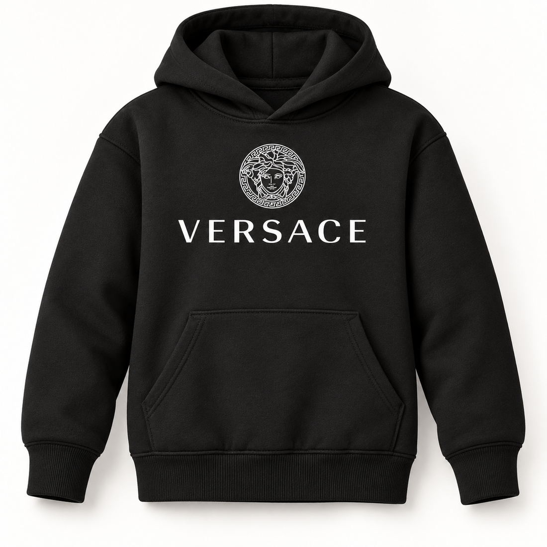 Youth Kids Versace Pullover Hoodie | Color: Black | View 4