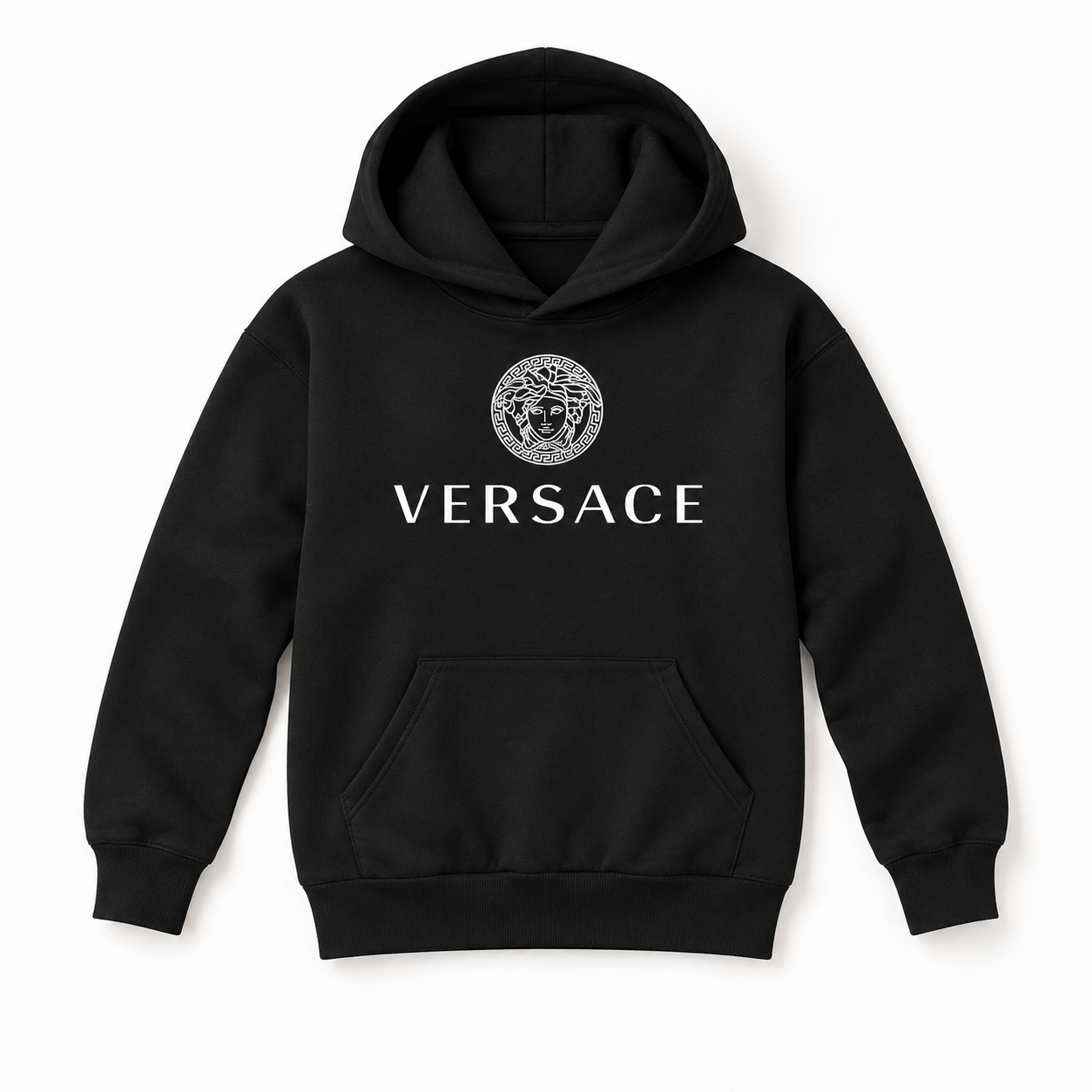Youth Kids Versace Pullover Hoodie | Color: Black | View 5