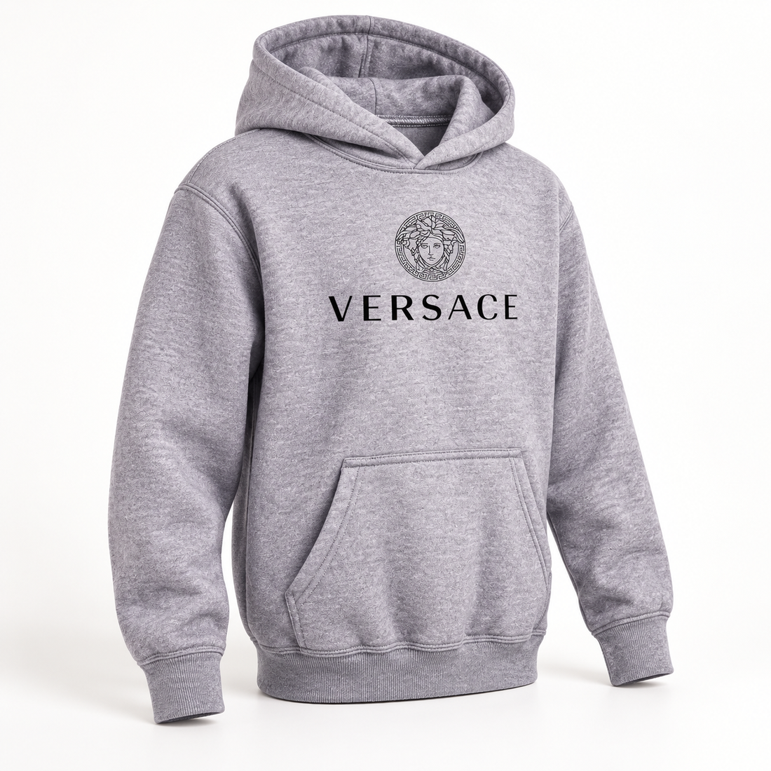 Youth Kids Versace Pullover Hoodie | Color: Grey | View 2