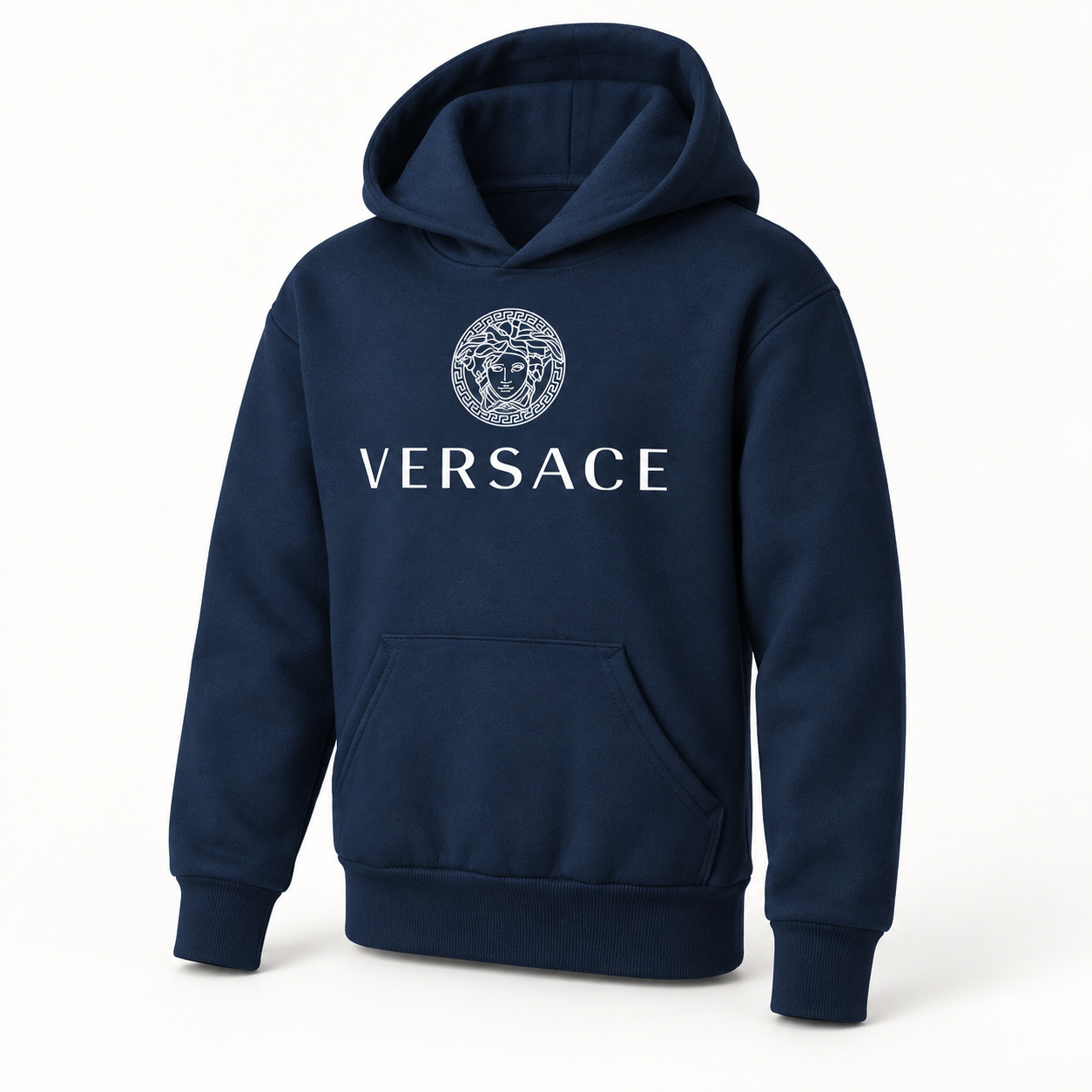 Youth Kids Versace Pullover Hoodie | Color: Navy | View 1