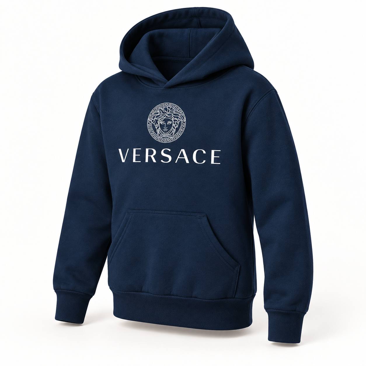 Youth Kids Versace Pullover Hoodie | Color: Navy | View 2
