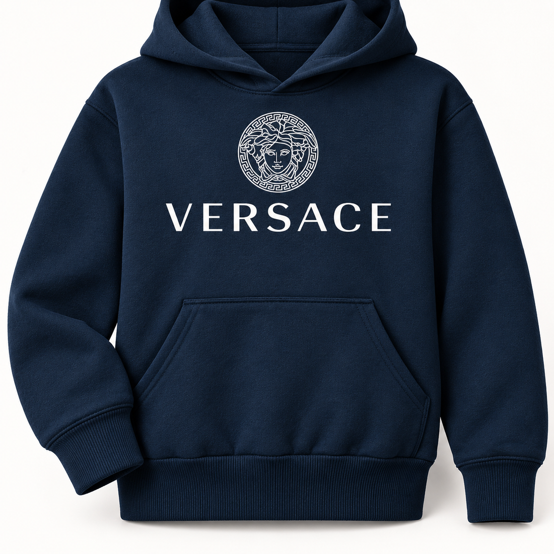 Youth Kids Versace Pullover Hoodie | Color: Navy | View 4