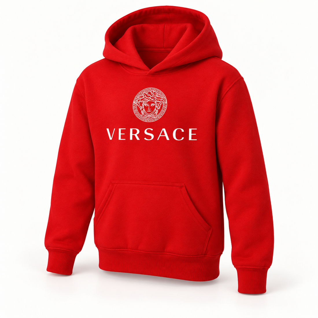 Youth Kids Versace Pullover Hoodie | Color: Red | View 1