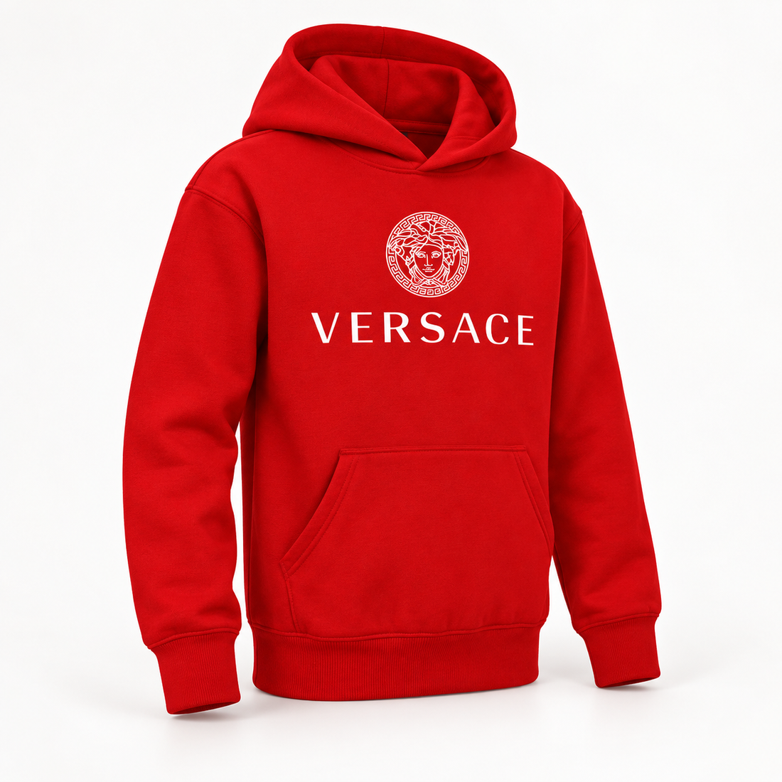Youth Kids Versace Pullover Hoodie | Color: Red | View 2