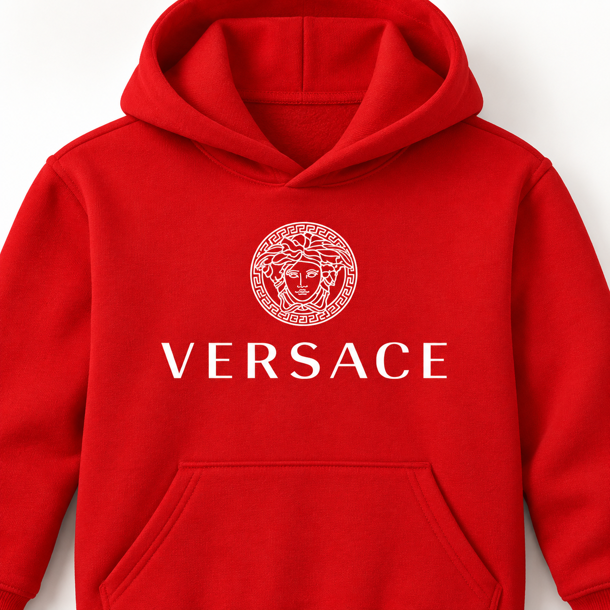 Youth Kids Versace Pullover Hoodie | Color: Red | View 3