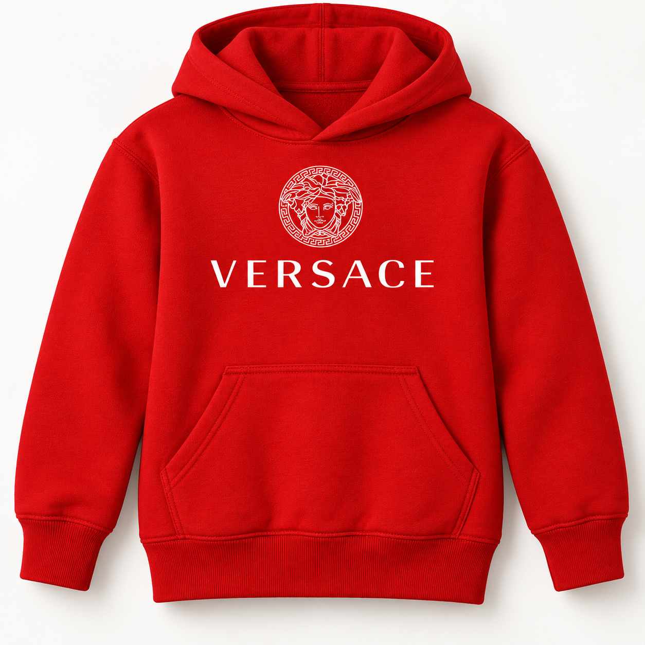 Youth Kids Versace Pullover Hoodie | Color: Red | View 4