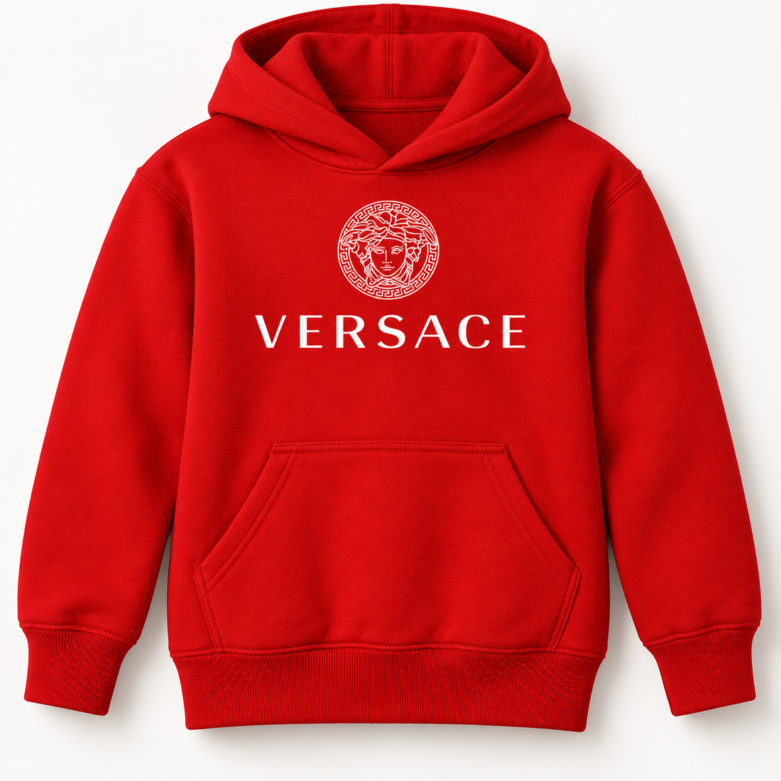 Youth Kids Versace Pullover Hoodie | Color: Red | View 4