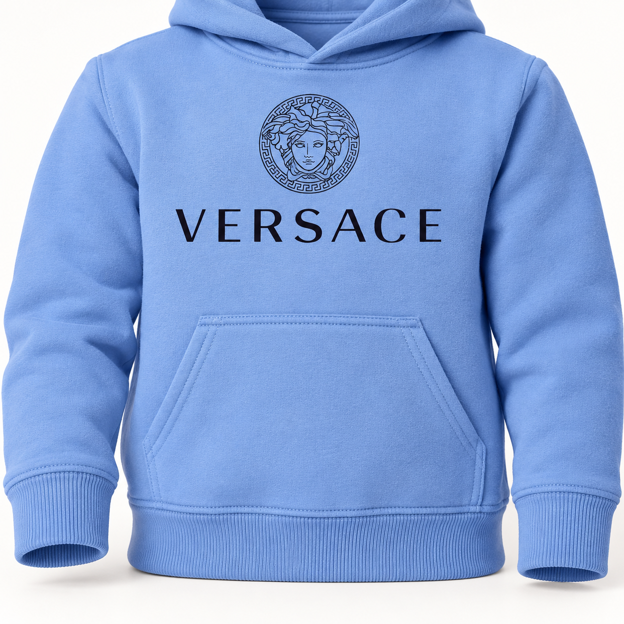 Youth Kids Versace Pullover Hoodie | Color: Sky Blue | View 4