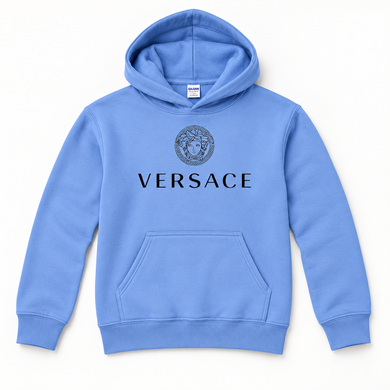 Youth Kids Versace Pullover Hoodie | Color: Sky Blue | View 5
