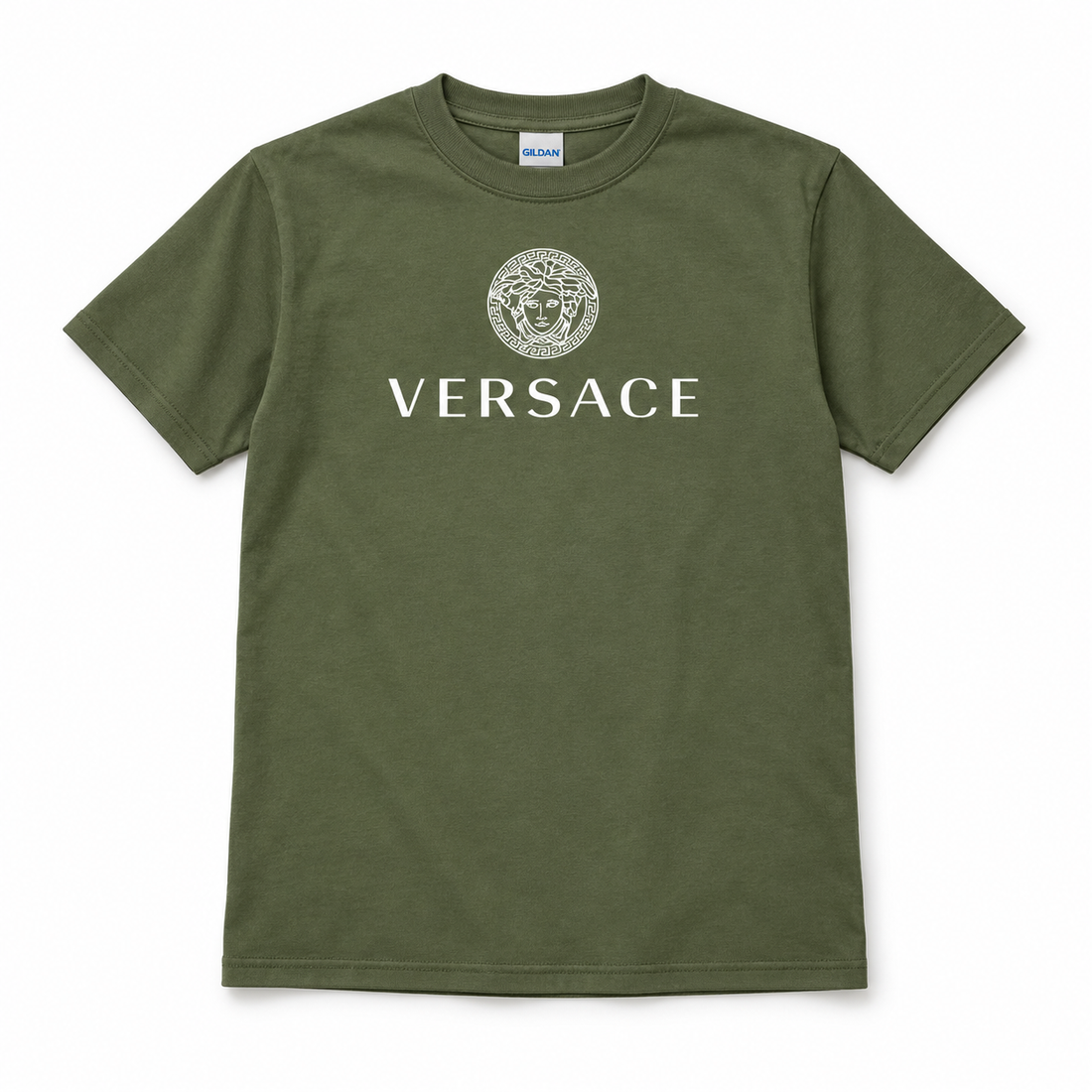 Youth Kids Versace Cotton T-Shirt | Color: Army Green | View 5