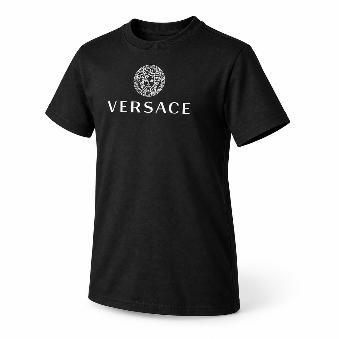 Youth Kids Versace Cotton T-Shirt | Color: Black | View 1