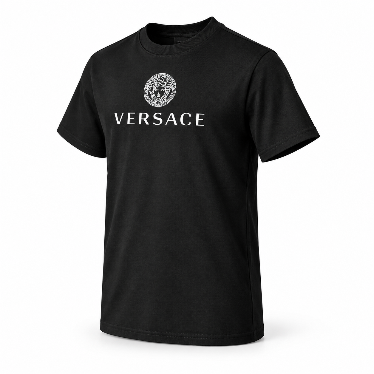 Youth Kids Versace Cotton T-Shirt | Color: Black | View 2