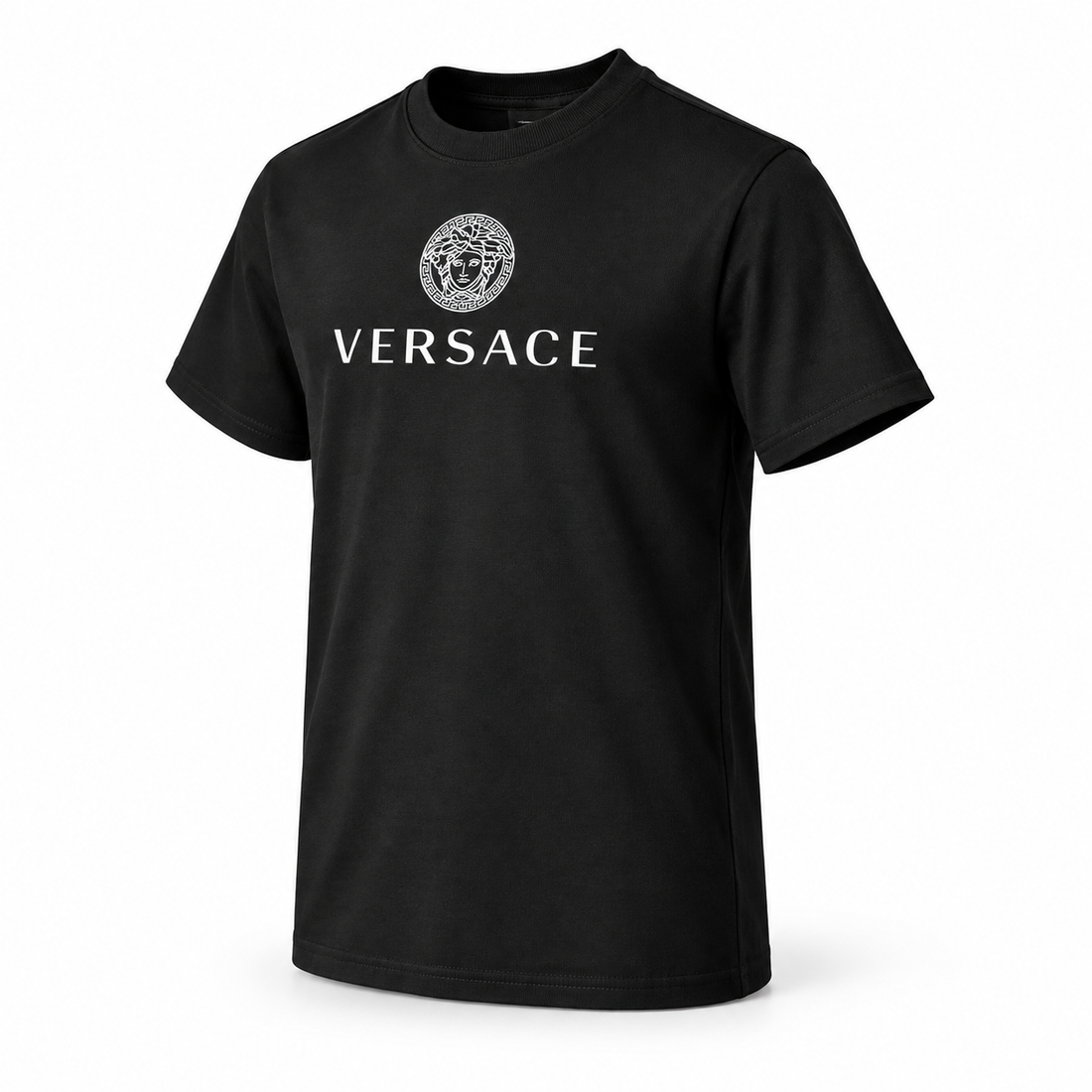 Youth Kids Versace Cotton T-Shirt | Color: Black | View 2