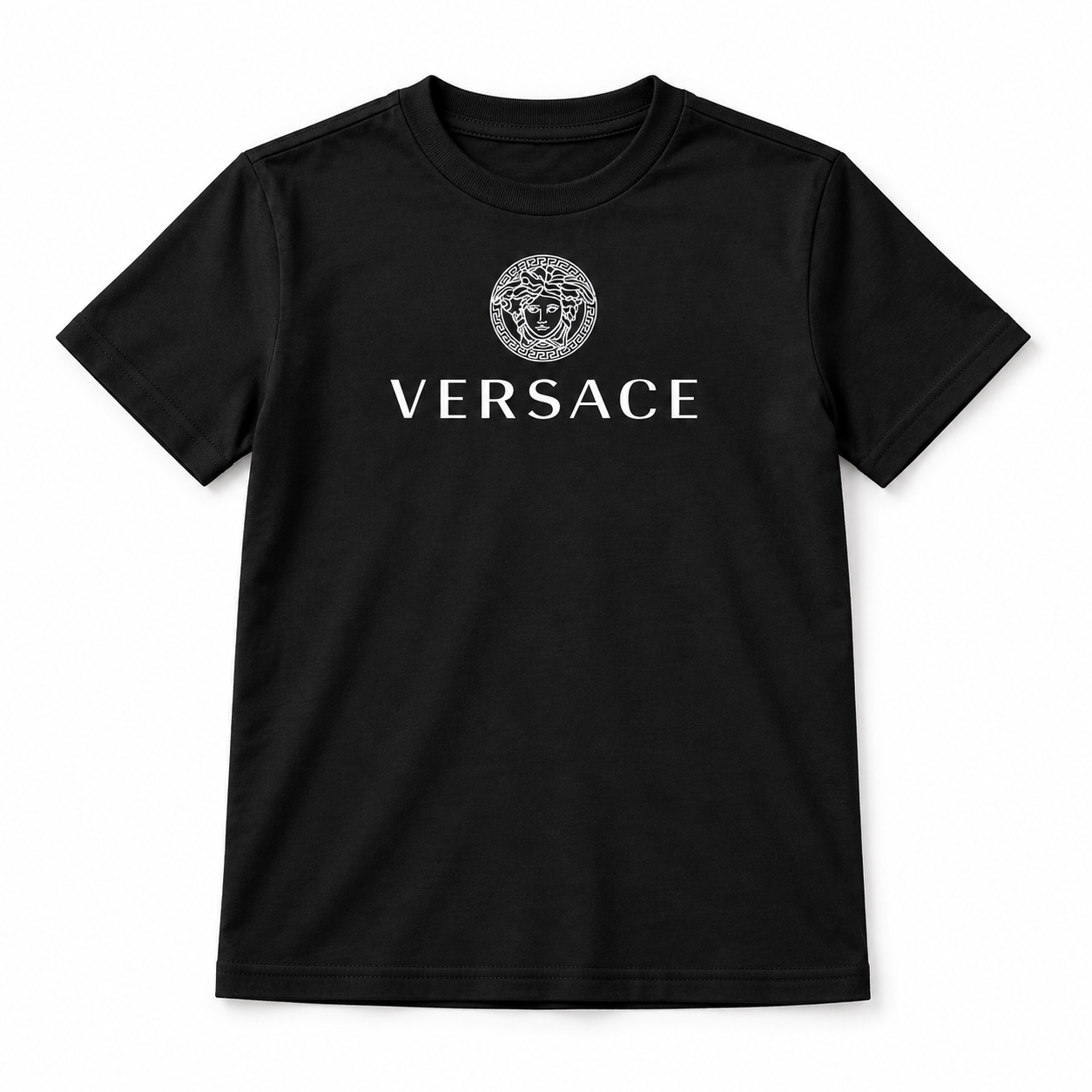 Youth Kids Versace Cotton T-Shirt | Color: Black | View 5