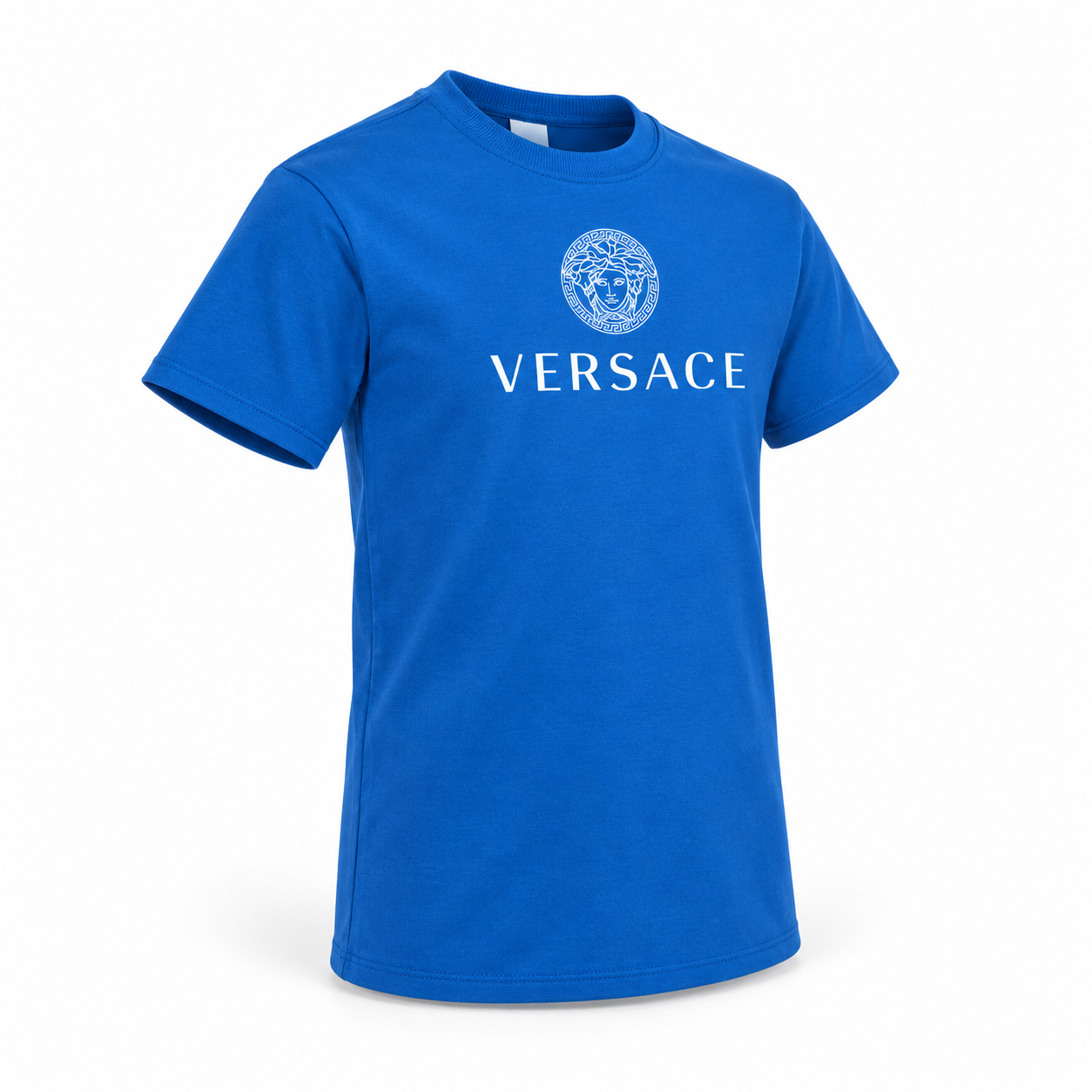 Youth Kids Versace Cotton T-Shirt | Color: Blue | View 1