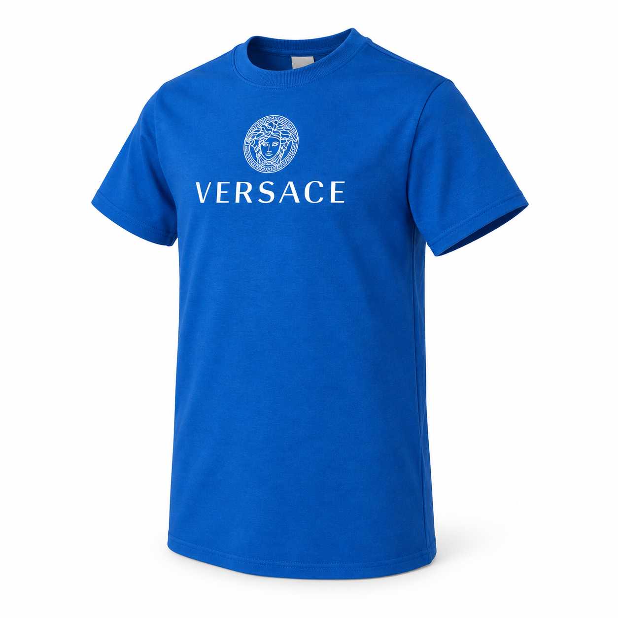 Youth Kids Versace Cotton T-Shirt | Color: Blue | View 2
